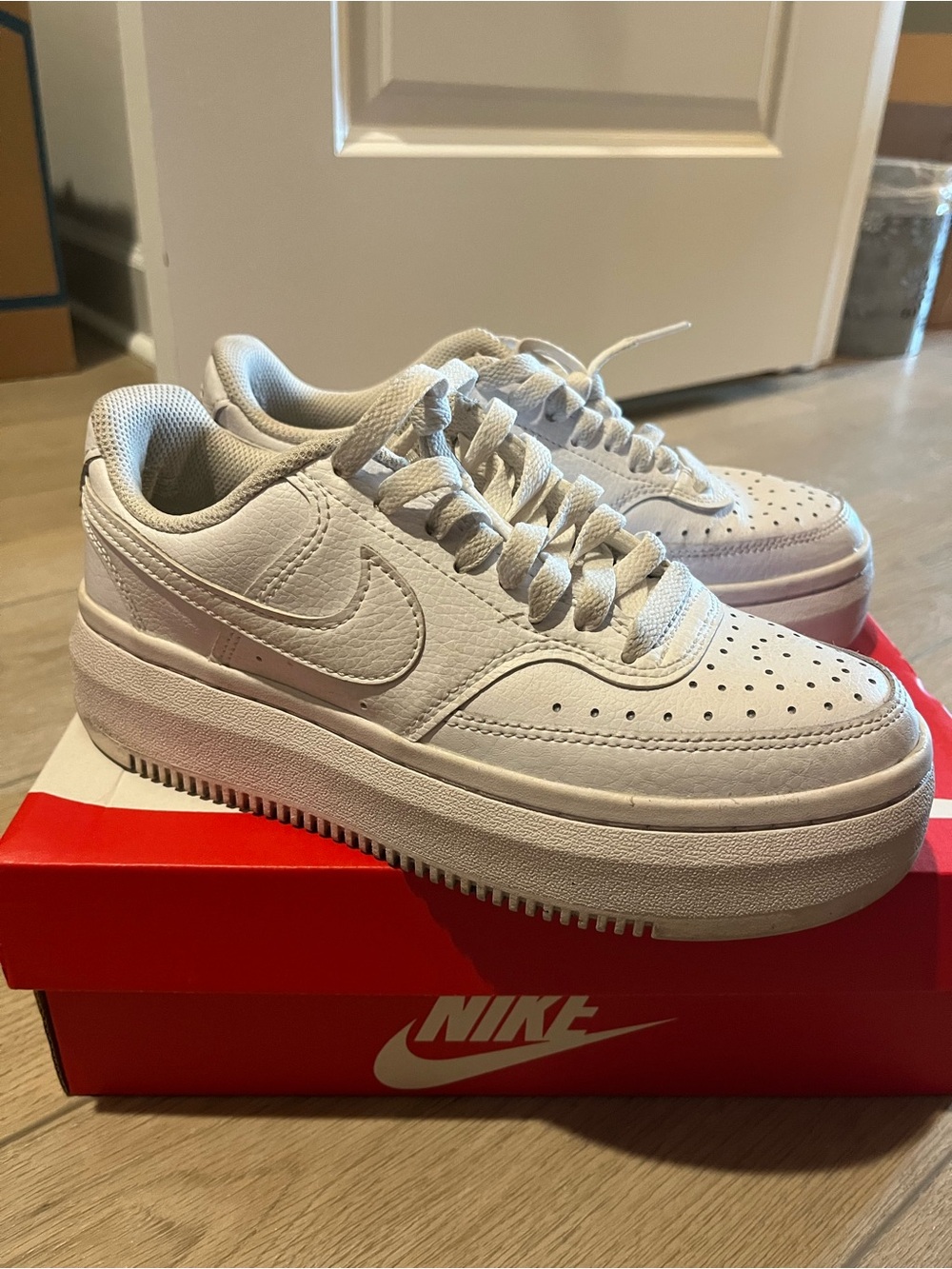 Nike White Platform Sneakers